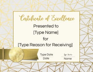 Printable certificate