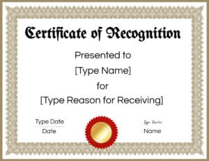 award template