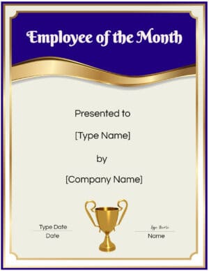 Staff of the month template