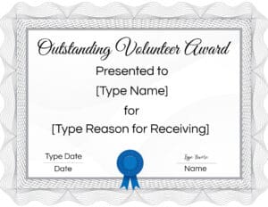 Outstanding Volunteer Award