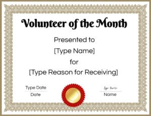 Volunteer of the Month