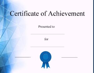 Award certificate