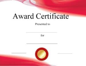 Award certificate