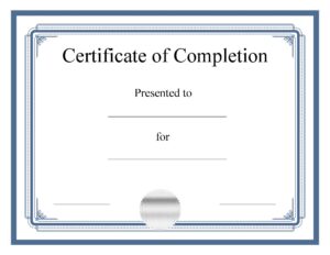 Award certificate