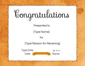 Congratulations Winner Certificate Template