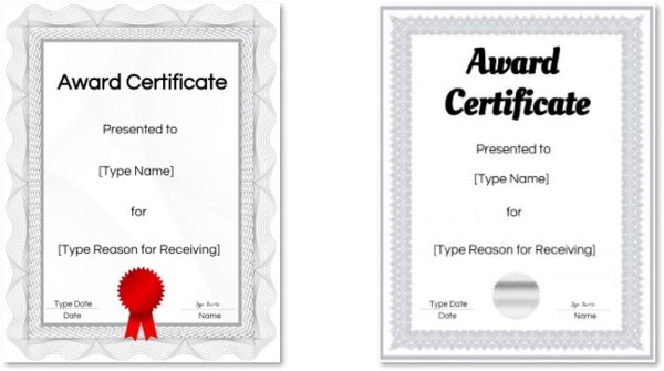 award certificates