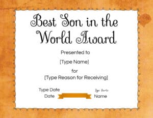 Best son certificate