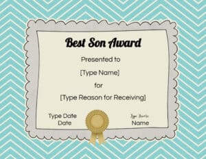 Best son certificate